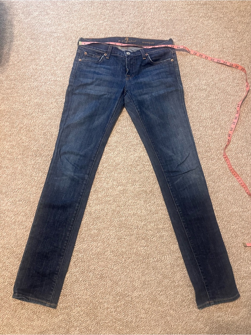 7 For All Mankind Dark Blue Skinny Jeans